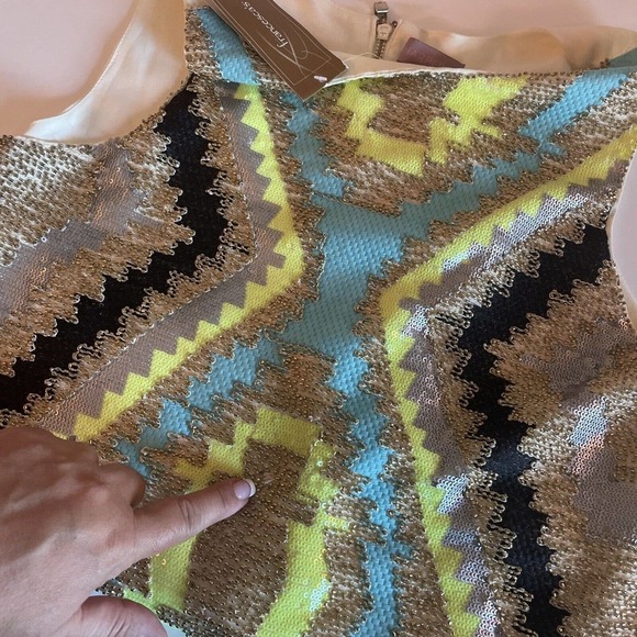 Harper Beaded Dress Sleeveless Francesca’s Boutique Large L Aztec Pattern - Picture 6 of 7
